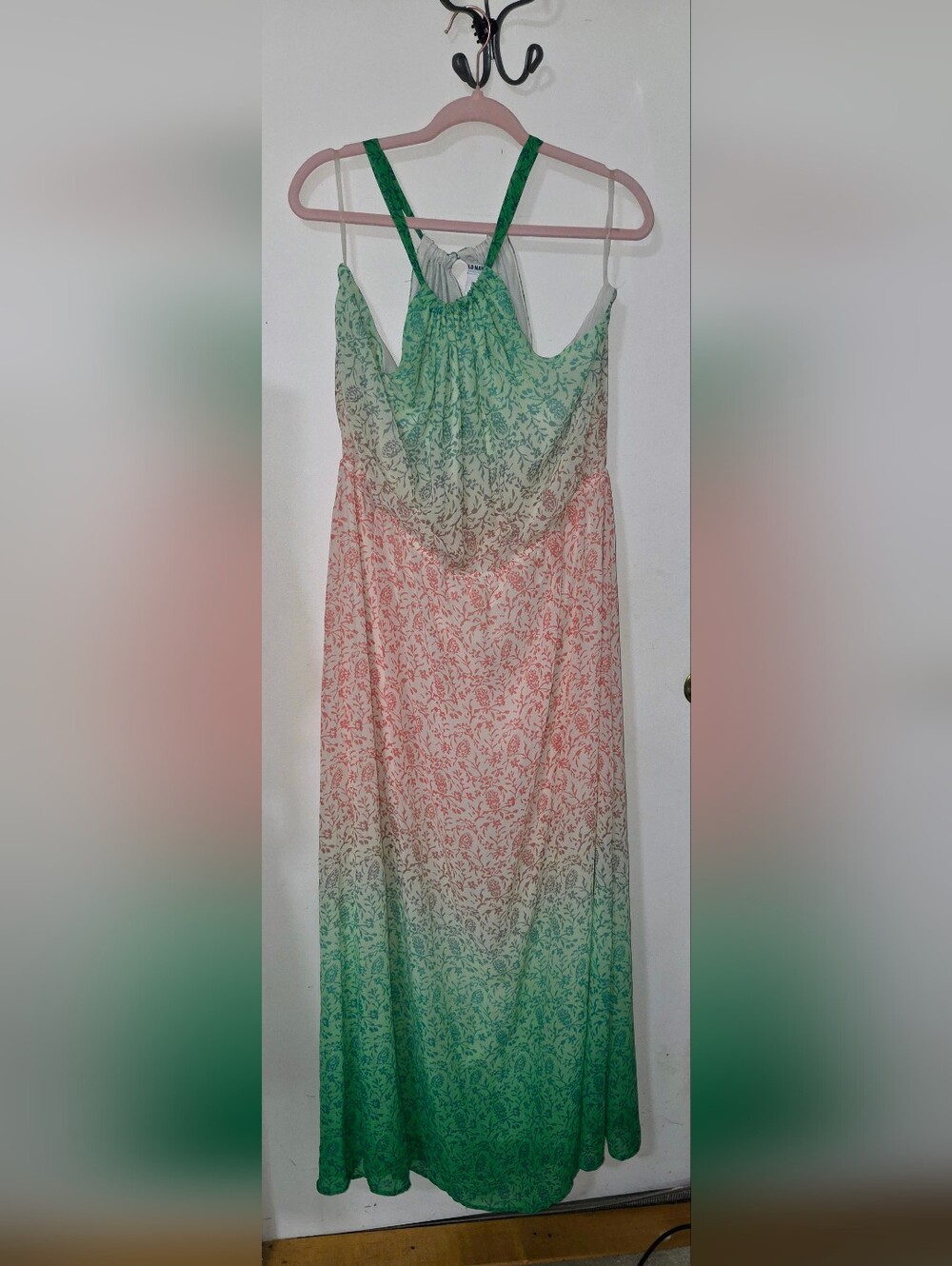 Old Navy Green and Pink Ombre Maxi Dress